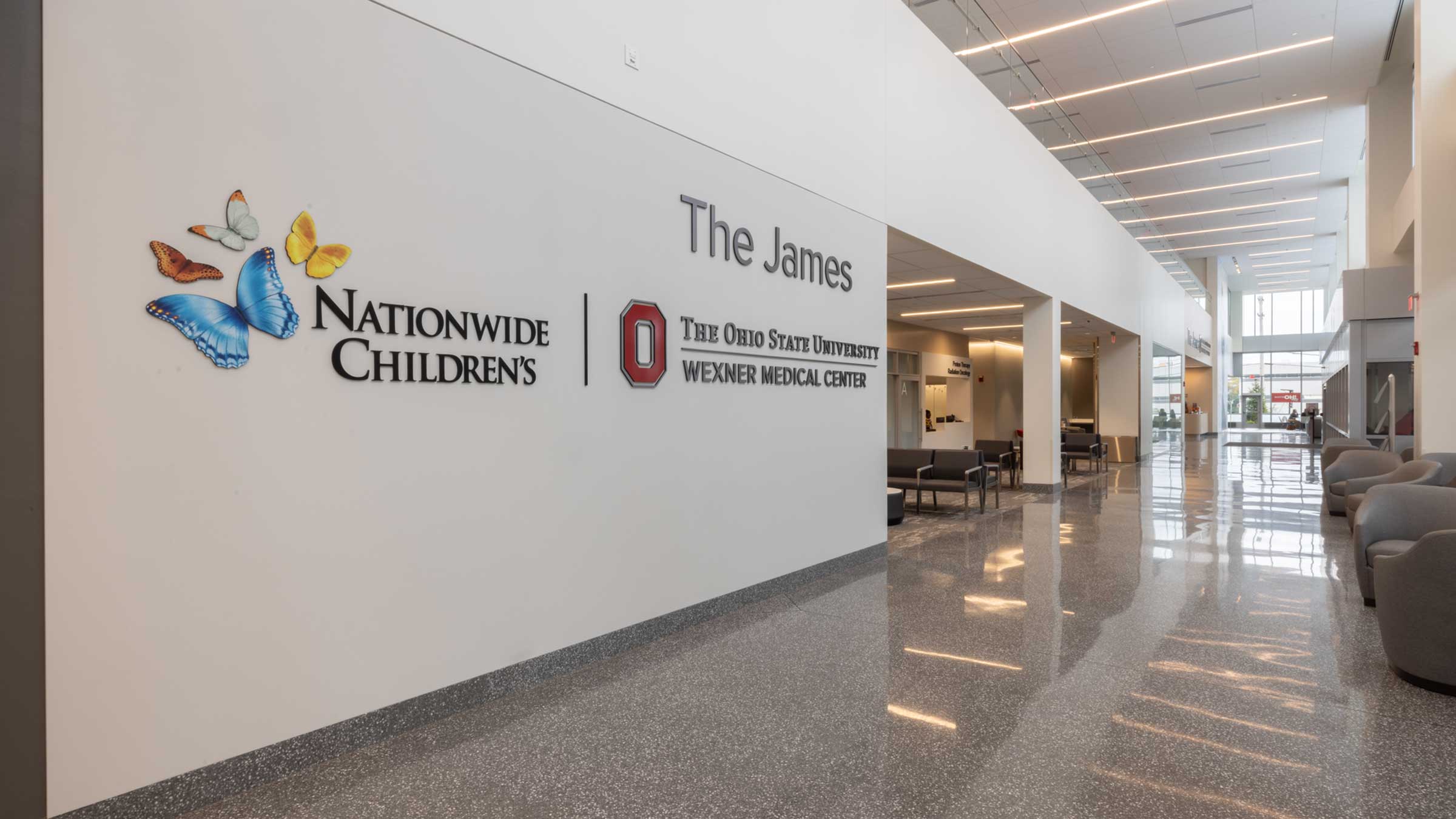 The entrance to the proton radiation therapy center