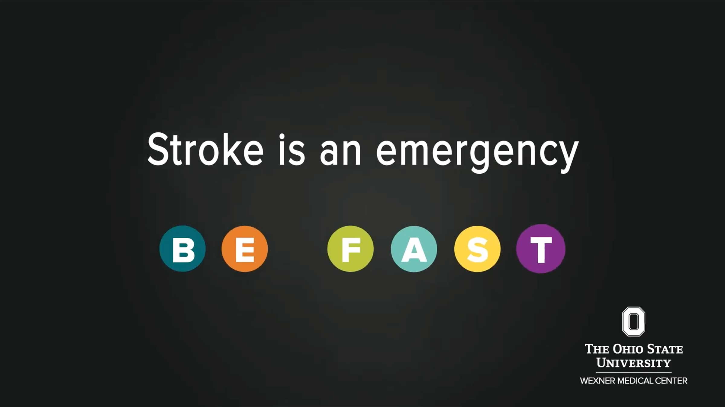 Text: "Stroke is an emergency: BE FAST"