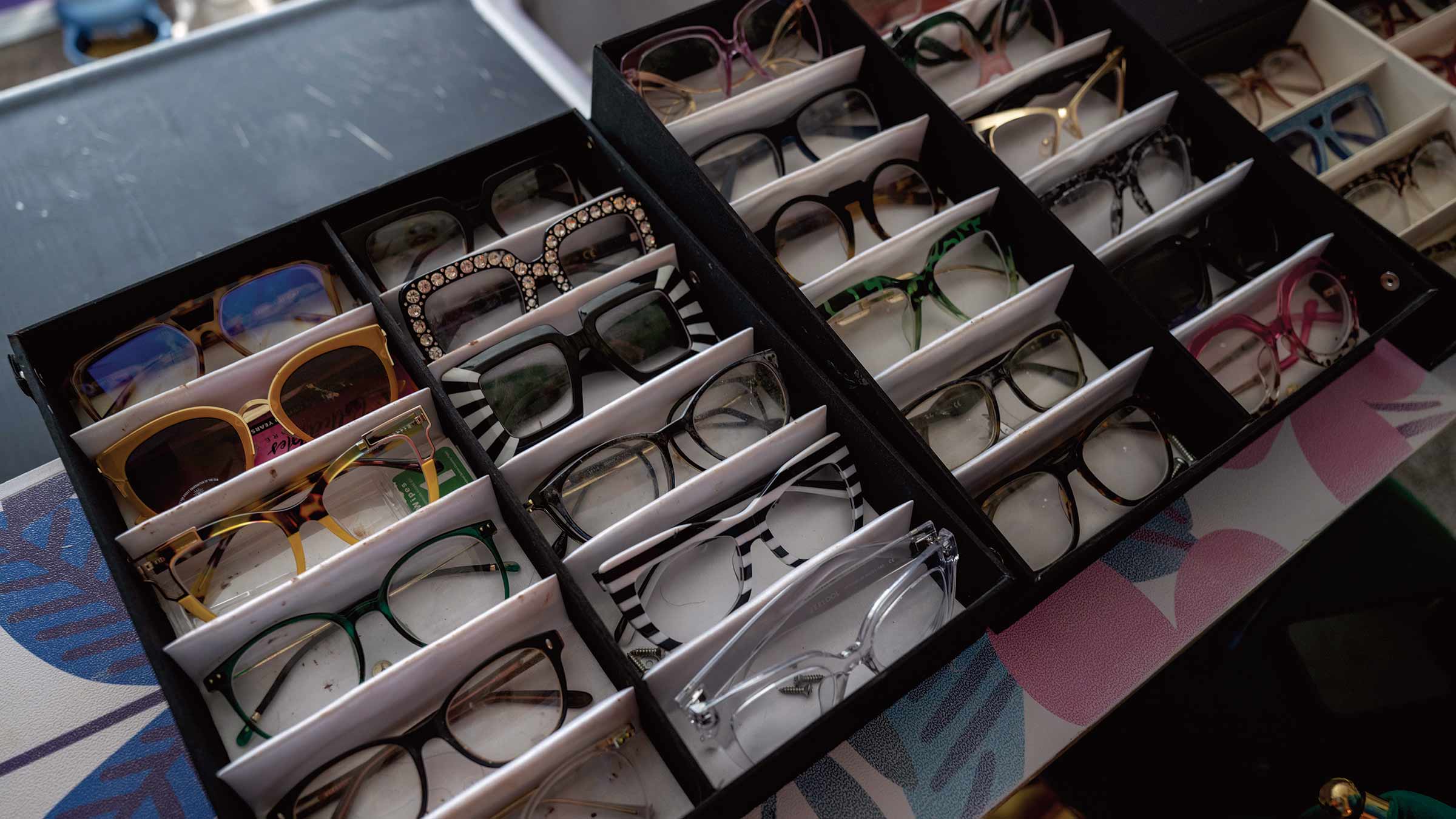 A collection of stylish eyeglasses