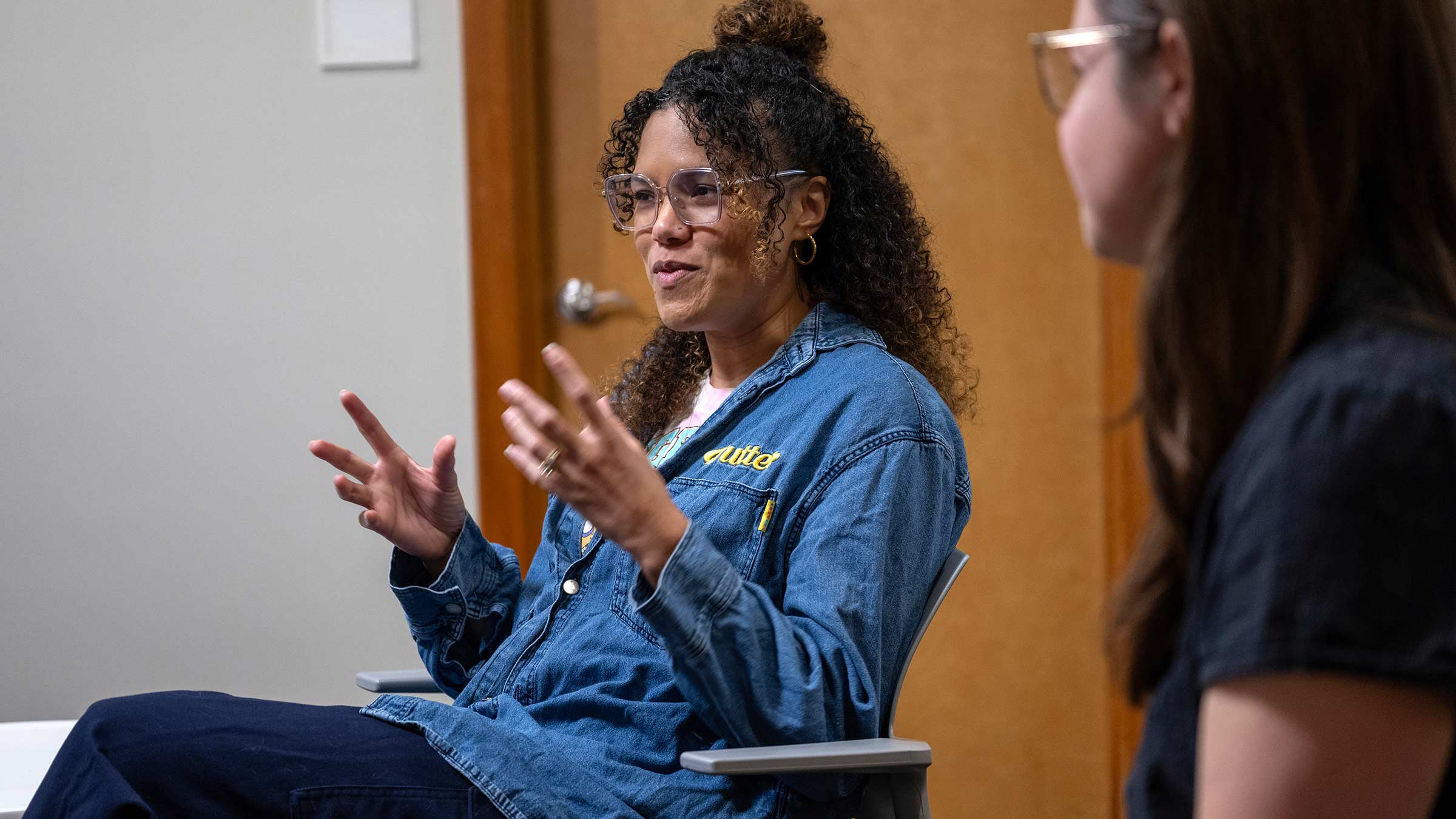 Mindfulness for Life participant shares in a group circle 
