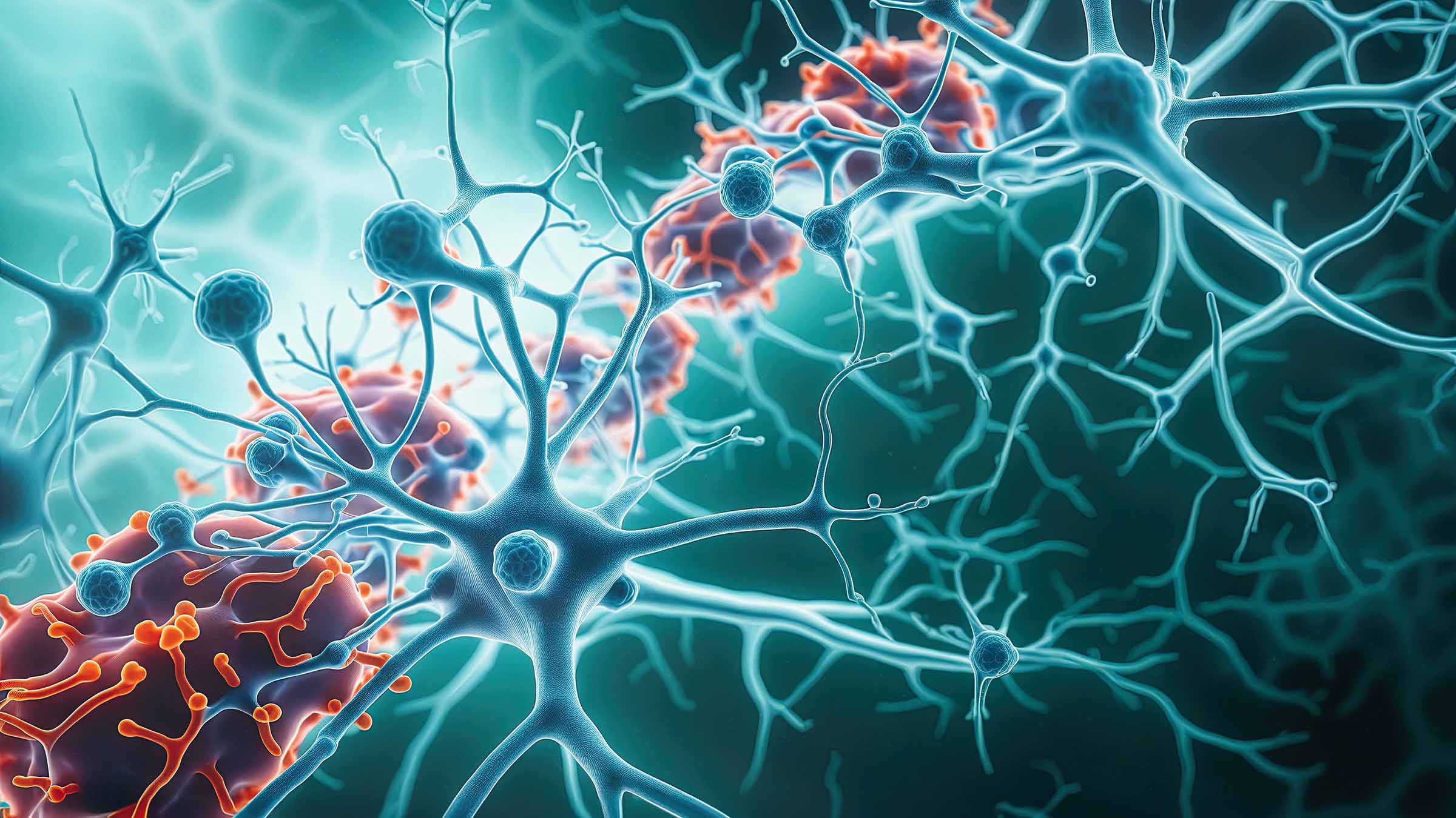 3D rendering of neurons in the brain